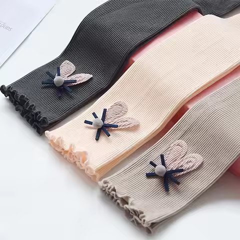 Kids Leggings Bunny Trim Slim-fit Leggings Girls Pants Kids Wears for Girls Leggings 2 To 7 Years Le