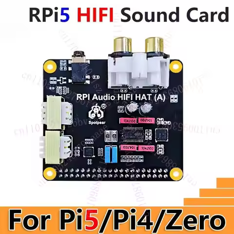 Suitable for Raspberry Pi 5 PCM5122 I2S HIFI Sound Card DAC Expansion Also Supports PI4/PI3/Zero Ful
