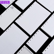 JAVIER Paper Refill Daily Planner A5 A6 A7 Stationery Monthly Line 45 Sheets Students Binder Inside 