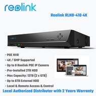 Reolink RLN8-410 4K - 8-Channel 2TB HDD POE NVR, Working with 4K/5MP Reolink PoE IP Camera for 24/7 