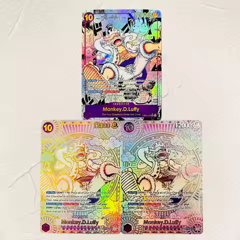 One Piece Monkey D. Luffy OP05-119 DIY 3Pcs Holographic Texture Cards EN Version Collectible Grade C