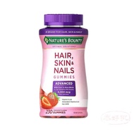 美國Nature Bounty-Advanced Hair Skin &amp; Nails (6000mcg Biotin) Gummies 頭髮皮膚指甲健康軟糖 – 加強版 230粒