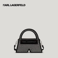 KARL LAGERFELD - IKON K SMALL CRYSTAL TOP-HANDLE BAG