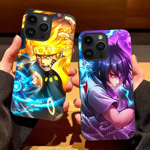 3D Anime Phone Case for iPhone Samsung Xiaomi - Naruto Uzumaki/Sasuke Uchiha Design Creative Customi