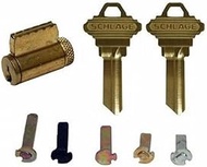 Schlage Commercial 40100E606 Cylinder with Multiple Tailpieces E Keyway 0-Bitted Satin Brass Finish