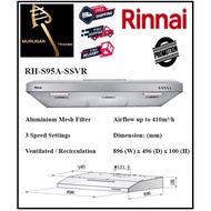Rinnai RH-S95A-SSVR 90CM SILVER SLIMLINE HOOD| Local Singapore Warranty | Express Free Home Delivery