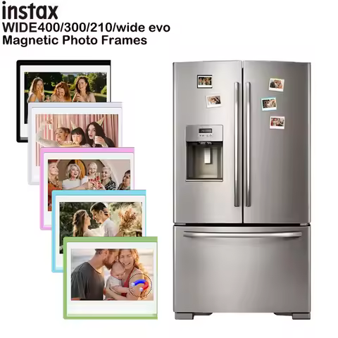 Magnetic Photo Frames for Instax Wide Film, Fridge Picture Display Pocket for Wide400/300/210/Wide E