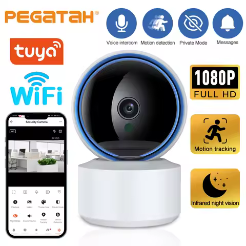 Tuya 1080P Wifi IP Camera Baby Monitor 360° PTZ Motion Detect 2 Way Audio Night Vision Supports TCP/