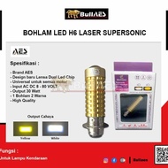 BOHLAM LAMPU LED DEPAN H6 LASER 2WARNA PUTIH KUNING 26WATT MREK AES