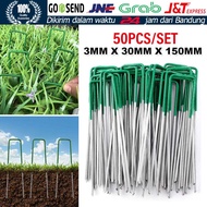 50Pcs Staples Weedmat Galvanis Perekat Weedmat Mulsa Kebun - Paku Weedmat Plastik Mulsa - Pasak Penj