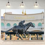 7x5ft Kentucky Derby Backdrop Churchill Downs Statue Photography Background Horse Race Racecourse Pa