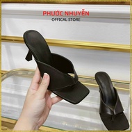 Dép nữ cao gót nhọn 7p quai bản kẹp ngón - G48