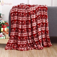 YOLOGO Sofa Blanket, Washable Soft Cosy Snuggle Blanket,  Winter Warm Flannel Elk Snowflake Xmas Fle