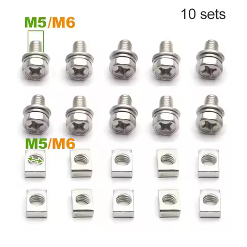 10 Set Universal Motorcycle Scooter ATV Dirt Bike Battery Terminal Nut and Bolt Screws M5x10mm M6x12