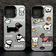 Cartoon Cute Puppy Pattern Phone Case For iPhone 16 15 14 13 12 11 Pro Max 16E XR X XS Max 7 8 Plus 