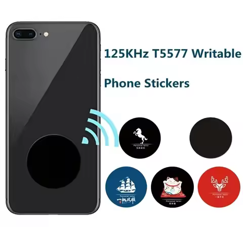 5Pcs RFID Rewritable ID 125KHz Smart Sticker T5577 Keyfobs Token EM4305 Blank Chip Writable Badge Ke