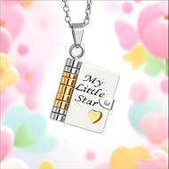 My Little Star Book Necklace for Daughter, Birthday Day Gift Graduation of Love Flip Book Locket Nec