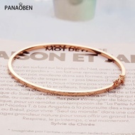 Ready Stock Original Pure Russia Au585 Purple Gold Wide Version Bracelet Female Plated 14K Rose Gold