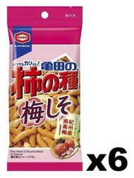 亀田製菓 - F15257_6 龜田柿之種梅紫蘇味花生米條 57g x (6袋裝)