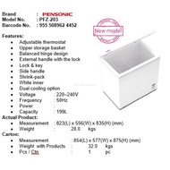 (2021) Pensonic PFZ-203 Chest Freezer 200L / PETI BEKU PFZ202 5 YEAR WARRANTY（peti sejuk beku /冰柜）