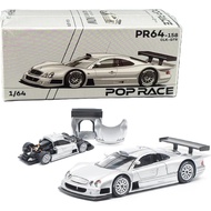 Diecast Collectibles Model Car Compatible with Pop Race 1: Mercedes-Benz CLK AMG GTR (Silver) Street