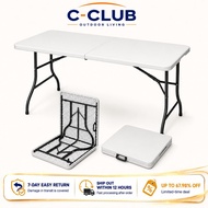 12H READY STOCK 🥇C-4/5/6FT Folding table Meja lipat Heavy-duty table reunion patio outdoor dining ta