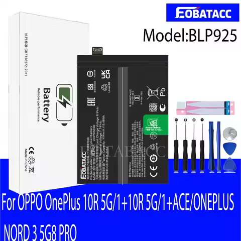 EOTABACC 100% New Original BLP925 Battery For OPPO OnePlus 10R 5G/1+10R 5G/1+ACE/ONEPLUS NORD 3 5G B