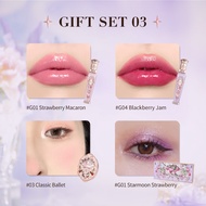 Flower Knows Strawberry Rococo Series Makeup Gift Set include Lipstick lip gloss Blush Eye shadow