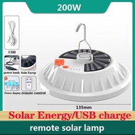 【READY STOCK】400W 200W Rechargeable LED Bulb Lamp Remote Control Solar Charge 120/60 lamp beads Port