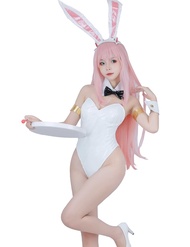 CR ROLECOS Zero Two Bunny Cosplay Costume One Piece Bodysuit Bunny Girl Costume