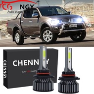 FOR Mitsubishi Triton (Mk1) 4th Gen (2007 -2015) (Head Lamp) - 2pc CHENNGY LED White 6000K Bulbs Hea