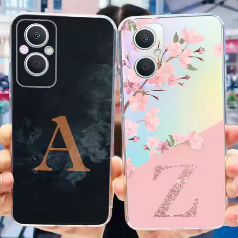 For Oppo Reno7 Z 5G Case Reno 8Z Luxury Letters Cover Clear Silicone Phone Case For Oppo Reno 8 Lite