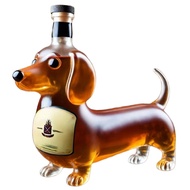 Dachshund Dog Whiskey Bottle3D Sculpted Dachshund Shape Glass TumblerRed Wine BottleReusable Liquor 