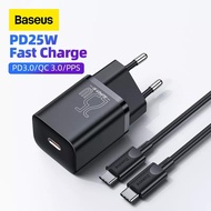 Baseus 25W USB C ที่ชาร์จสำหรับไอโฟน12 Xiaomi Samsung S20รองรับ QC 3.0 PD 3.0 Type C ชาร์จเร็วโทรศัพท์พกพาได้ชาร์จ USB