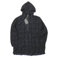 bukht Made in Japan Check Long Anorak B-92608 Size 1 (M) Navy Hoodie/Hooded Coat/Jacket/Blouson Oute