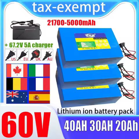 brand new 60V high-power lithium-ion battery pack 40Ah 30Ah 20Ah 10Ah 3.7V 21700 1800W 2400W 3000W p