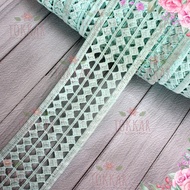 (Per Meter) RDB546 Center Embroidery Lace Beautiful Motif Babybiru 5Cm Wide