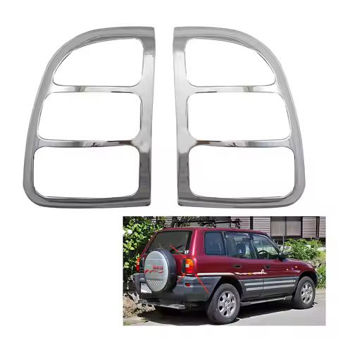 New ABS Chrome Car Accessories Plated Tail Lamp Cover Trim Paste Style For Toyota rav4 RAV 4 1996 19