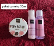 (FREE POUCH / Spatula ) paket mini scarlett whitening 30ml murah / trivel size  / scarlett whitening