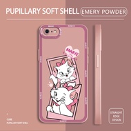 For iPhone 7 Plus 8 Plus SE 2020 SE 2022 6 Plus 6s Plus Case Cute Anime White Cat Back Cover Square Edge Phone Softcase Anti-Knock Casing