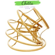 Bamboo cricket bridge for bird cages with round rings, sturdy bamboo round bridge