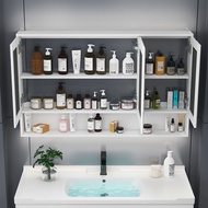 Bathroom Mirror Cabinet Wall-Mounted Mirror Box with Toilet Cosmetic Mirror Modern Locker Smart Mirror