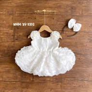 (3-12kg) Body Váy Xanh Bí NHÍM XÙ KIDS Cho Bé Gái Sơ Sinh Đầy Tháng Thôi Nôi B122