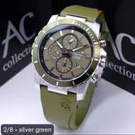 Alexandre Christie 6141 Rubber Silver Green Pria Original