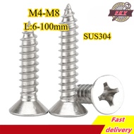 M5M6M8 Phillips Flat Self-Tapping Screw 304 Stainless Steel KA Wooden Screw Countersunk Self-Tapping