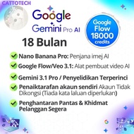 Google AI Pro 18 Bulan Gemini Pro 3.1, Upgrade Email Sendiri, Google Flow AI, 18000 Credits, AI Vide
