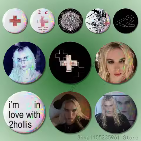 Cross 2hollis Custom Badges 75mm 44mm 25mm Brooch Backpack Hat Pins Accessories Toys Valentine gift