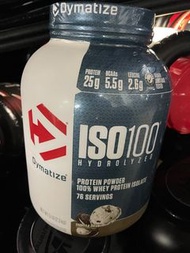 Dymatize ISO100蛋白粉， 水解 全 乳清分離蛋白，曲奇&amp;霜淇淋味，5 磅（2.3 千克）