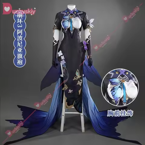 Game Honkai Impact 3 Aponia Cosplay Costumes Dress Suits Cosplay Cheongsam Costume Women Girl Full S
