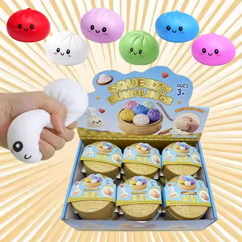 Colorful Dumpling Squishes Stress Balls High Rebound Reusable Decompression Toys Home Decoration Fri